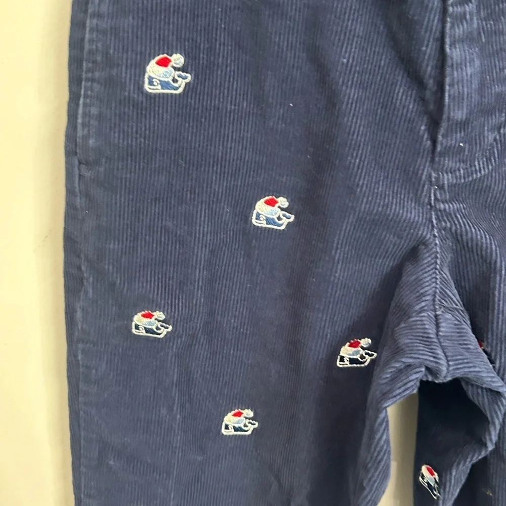 Boys 14 navy blue vineyard vines corduroy straight pants. Whale with Santa